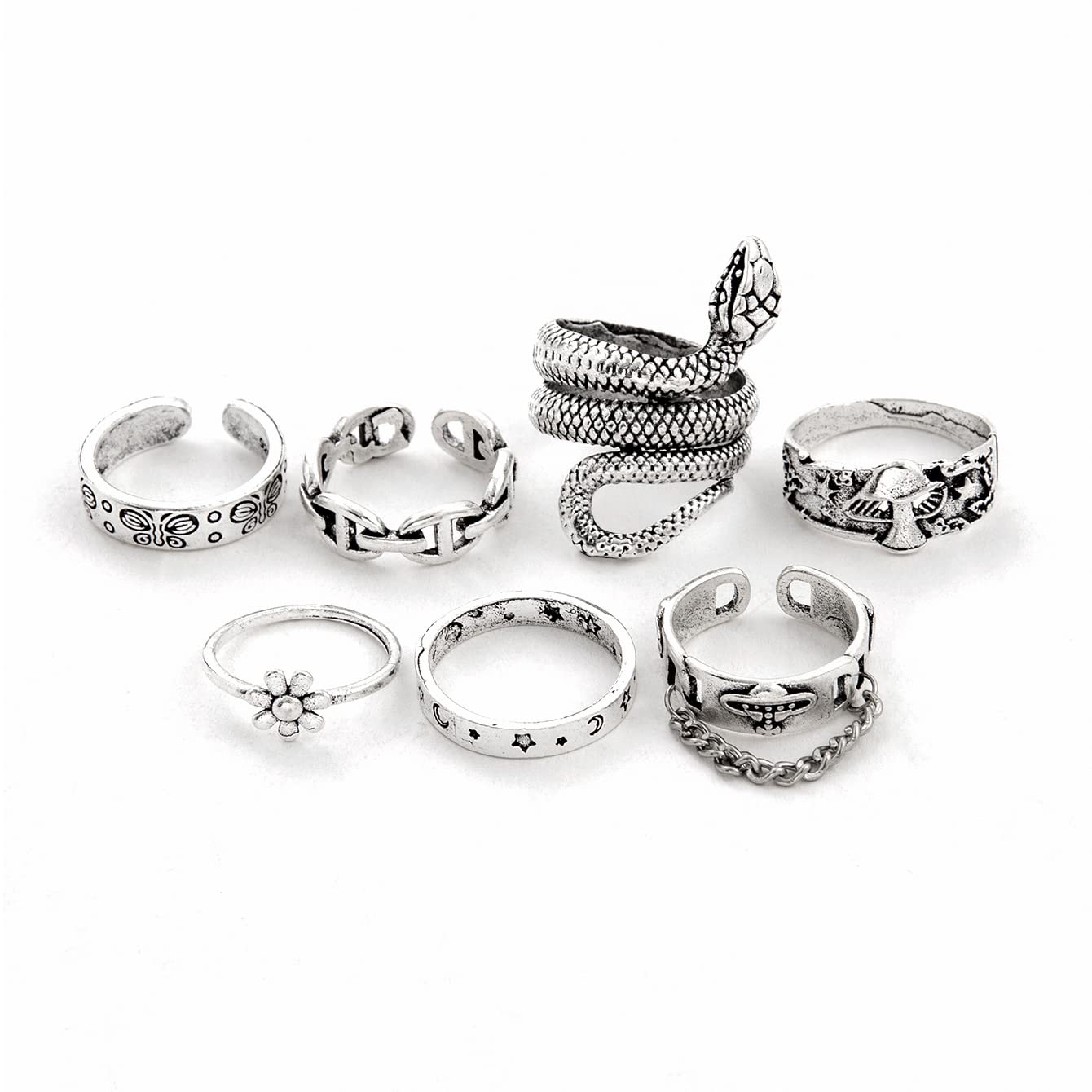 Shining Diva Fashion Latest Stylish Metal Boho Midi Finger Rings for Women and Girls - Silver - Review, Price and Buying Guide