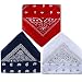 QUMAO Pack de 3 Pañuelos Bandanas de Modelo de Paisley para Cuello/Cabeza...