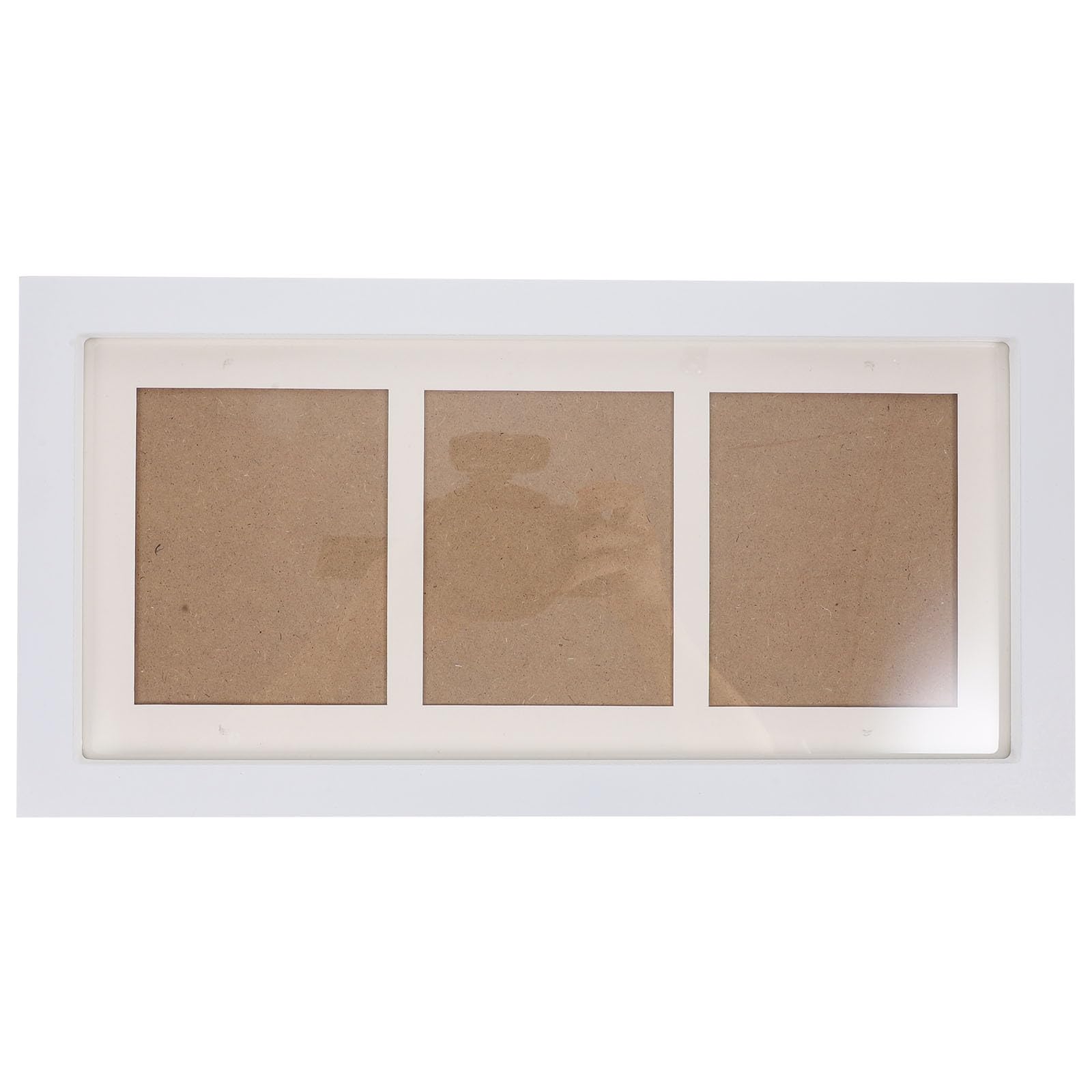 Cadre photo en bois haut de gamme triptyque horizontal blanc au design vintage épuré
