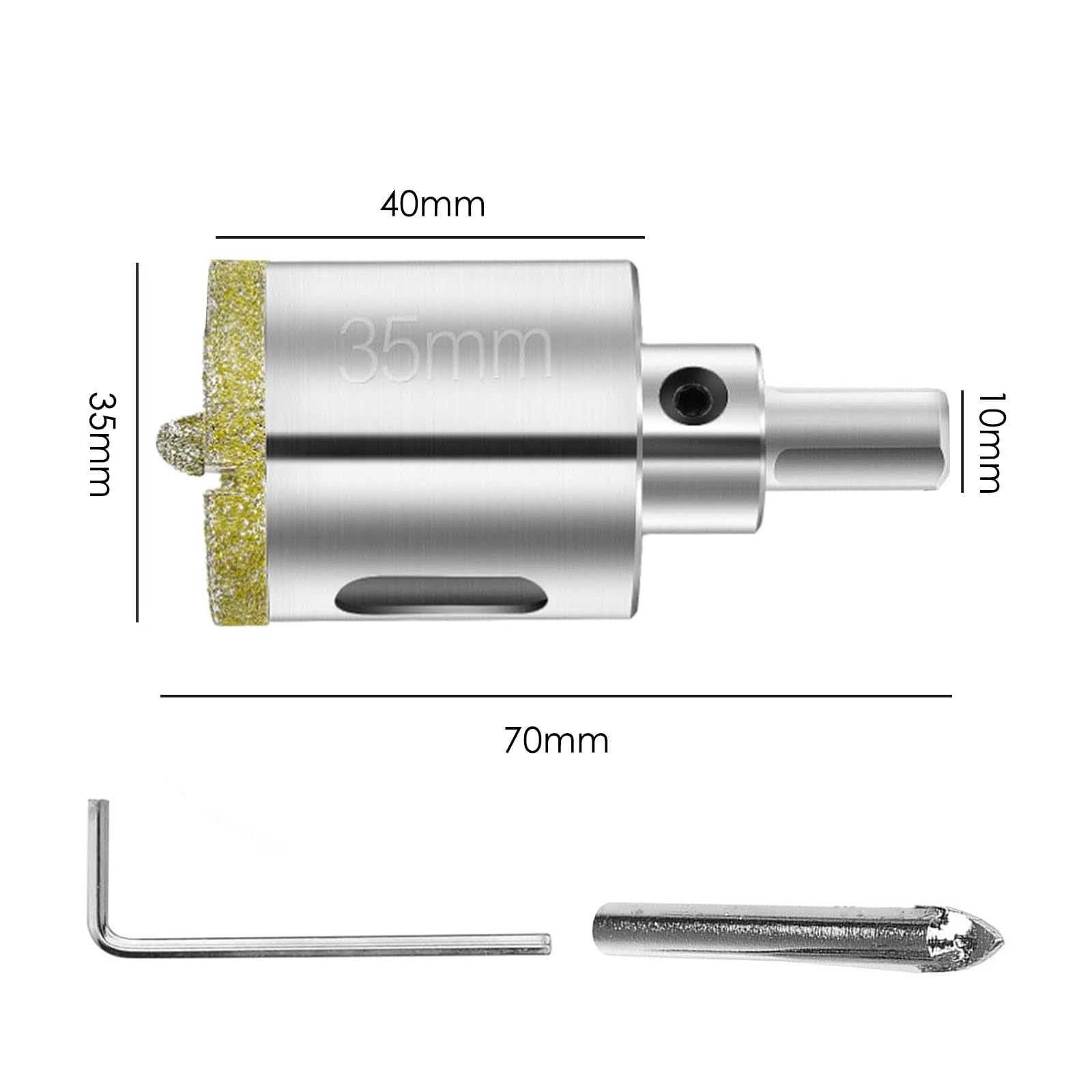 Scie Cloche Diamant 35MM, Scie Cloche Carrelage, Avec Mèche