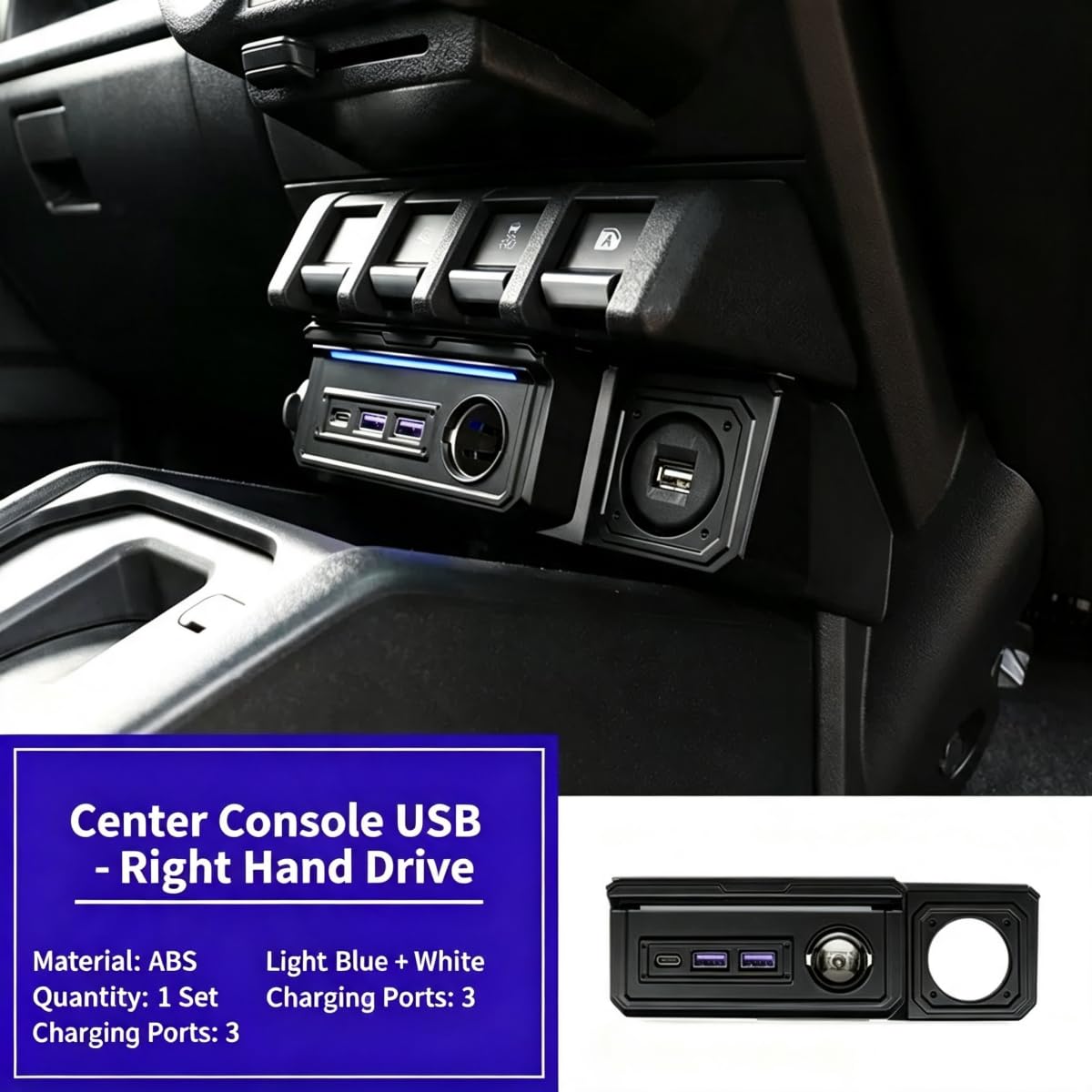 Panel Przedłużający ładowarkę Usb Do Deski Rozdzielczej Do Suzuki Jimny (3-Port–RHD null)