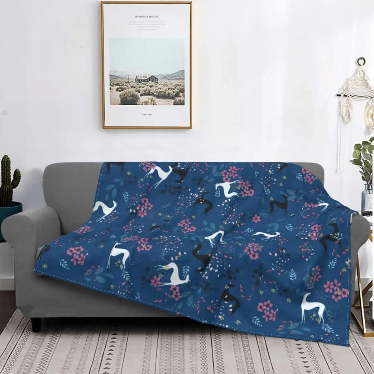 Couverture imprimée Greyhound Hound anti-transpiration légère et douce 240x220cm