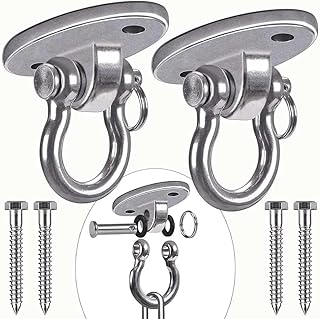 Besthouse Set of 2 Permernent Antirust Stainless Steel 304 Heavy Duty Swing Hangers 900KG Capacity, 180° Swing, Yoga Hammock Chair Sandbag, Swing Sets