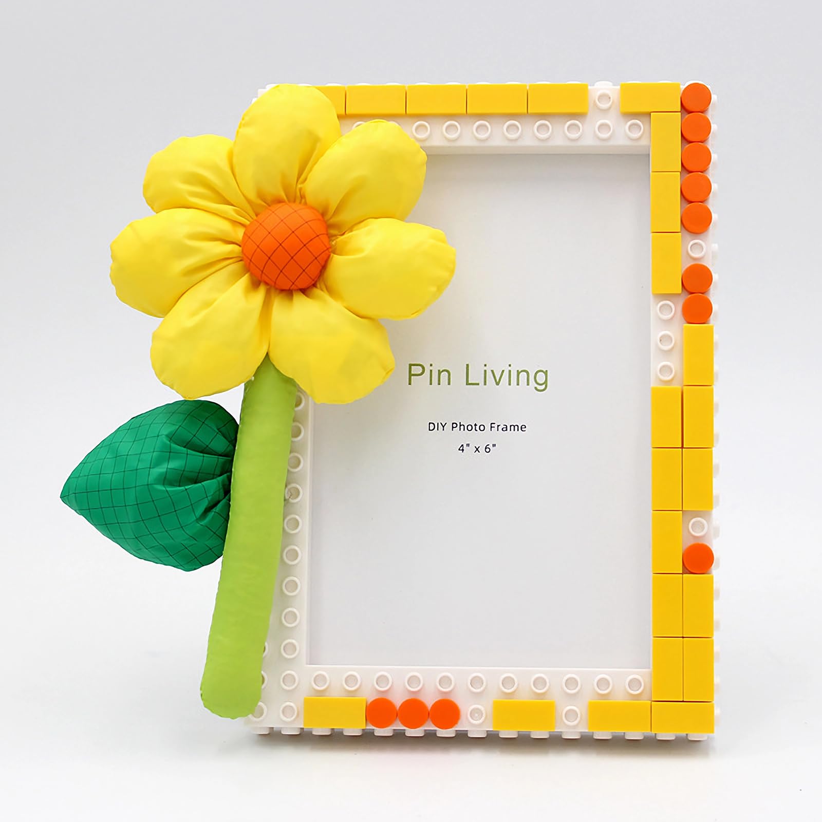DIY Picture Frame - Morse Code Hidden Messages, Building Blocks Picture Frame for 4x6 Photos, Vertical/Horizontal Display Options, Safe & Reusable, Creative Gift for Birthdays, Home Decor
