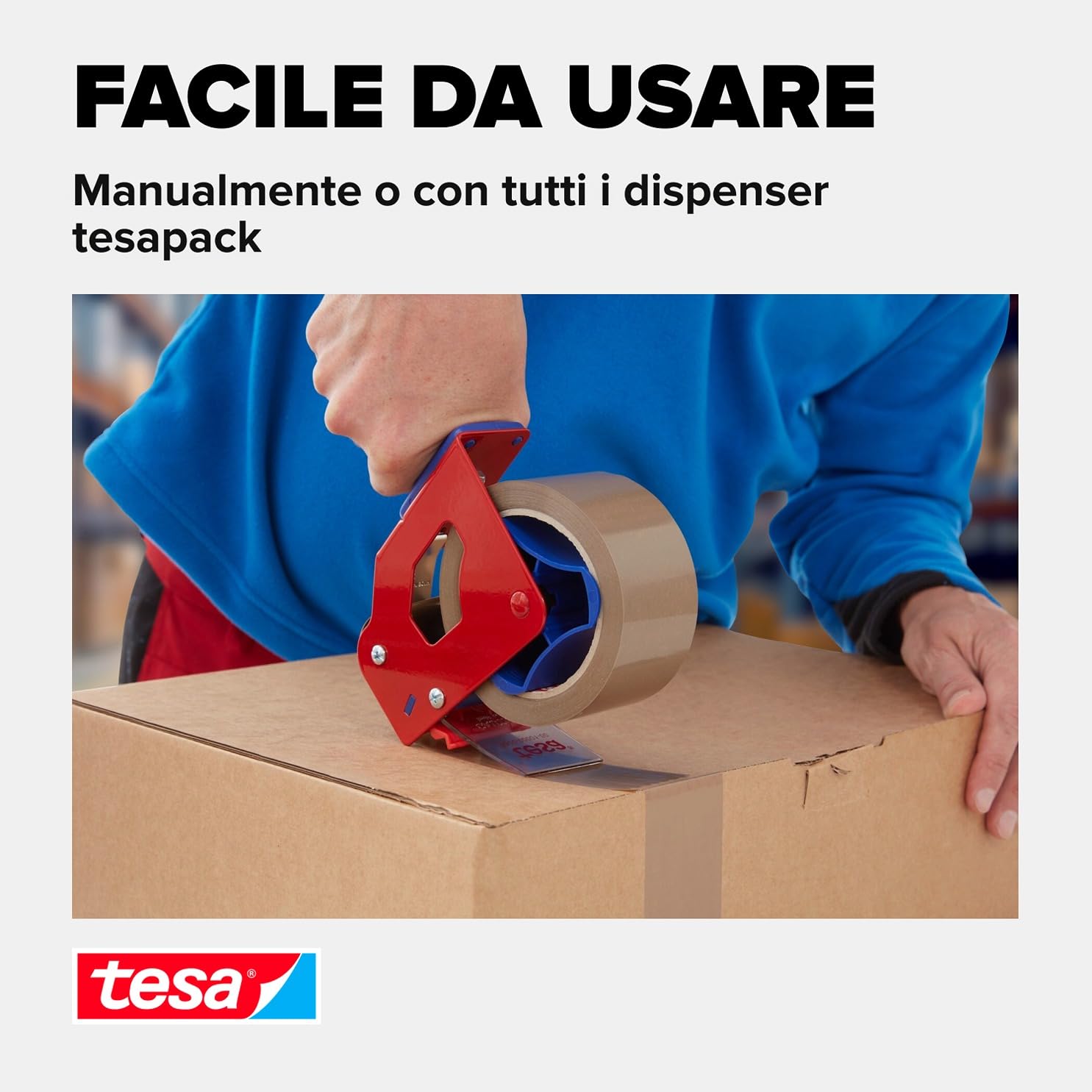 tesa Confezione da 6 nastri in PVC 4124, per imballare pacchetti e scatole, colore marrone, 6 rotoli da 66 m x 50 mm | Tesapack® 4124 Premium, conf da 6 rotoli, marrone, larghezza nastro 50 mm