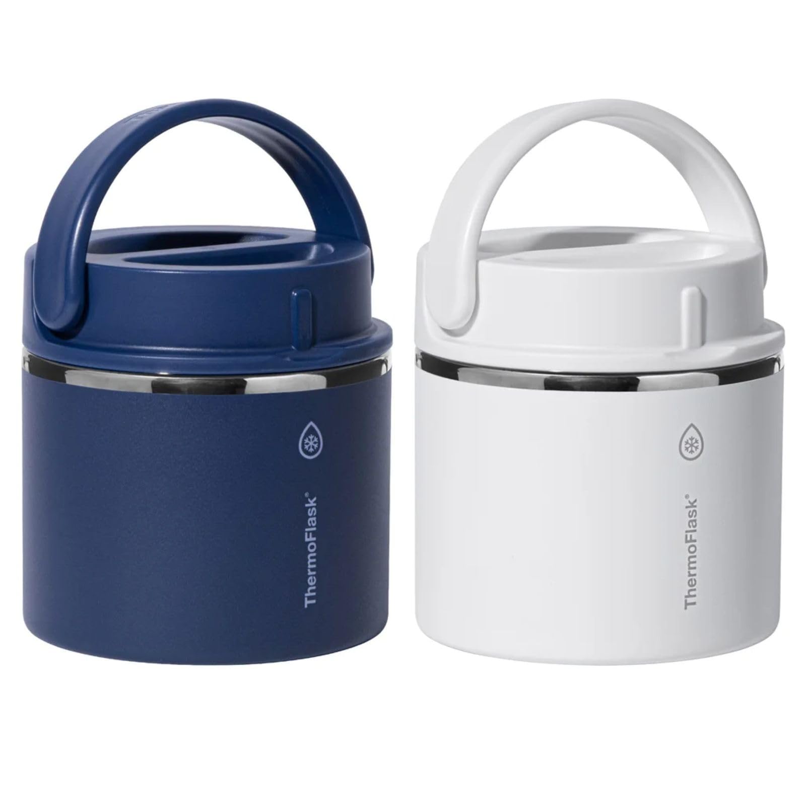 20 oz Insulated Food Jar, Leakproof Stainless Steel Food Containers, 2-Pack (Blue & White)