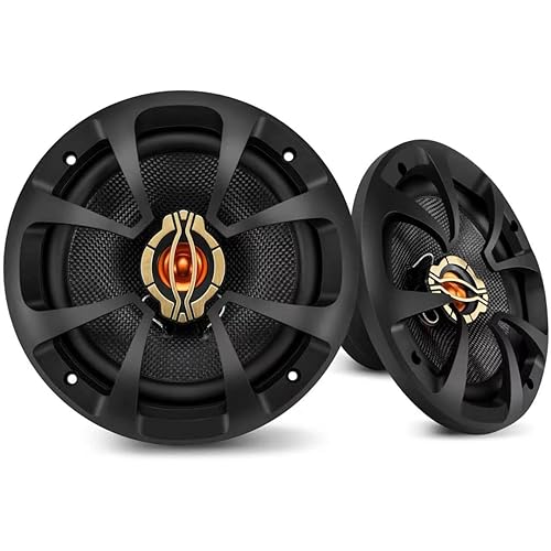 2026 Upgraded 6.5 Inch Car Speakers, 6.5 Speakers, 800W Peak Power, 200W RMS, 4 Ohm, Car Audio Speakers with Glass Fiber Woofer & PEI Tweeters for Hi-Fi Music Experience (Pair)