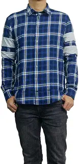 [MSGM(エムエスジーエム)] メンズ長袖チェックシャツ 2340ME13Y 174513 ブルー (37) [並行輸入品]