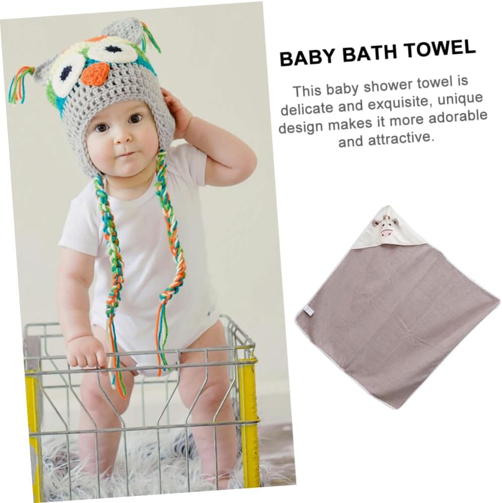 1pc Cartoon Hooded Bath Towel Soft Cloak for Boys and Girls for Bathing and Swimming Lightweight and Quick-Dry Design Cow Pattern