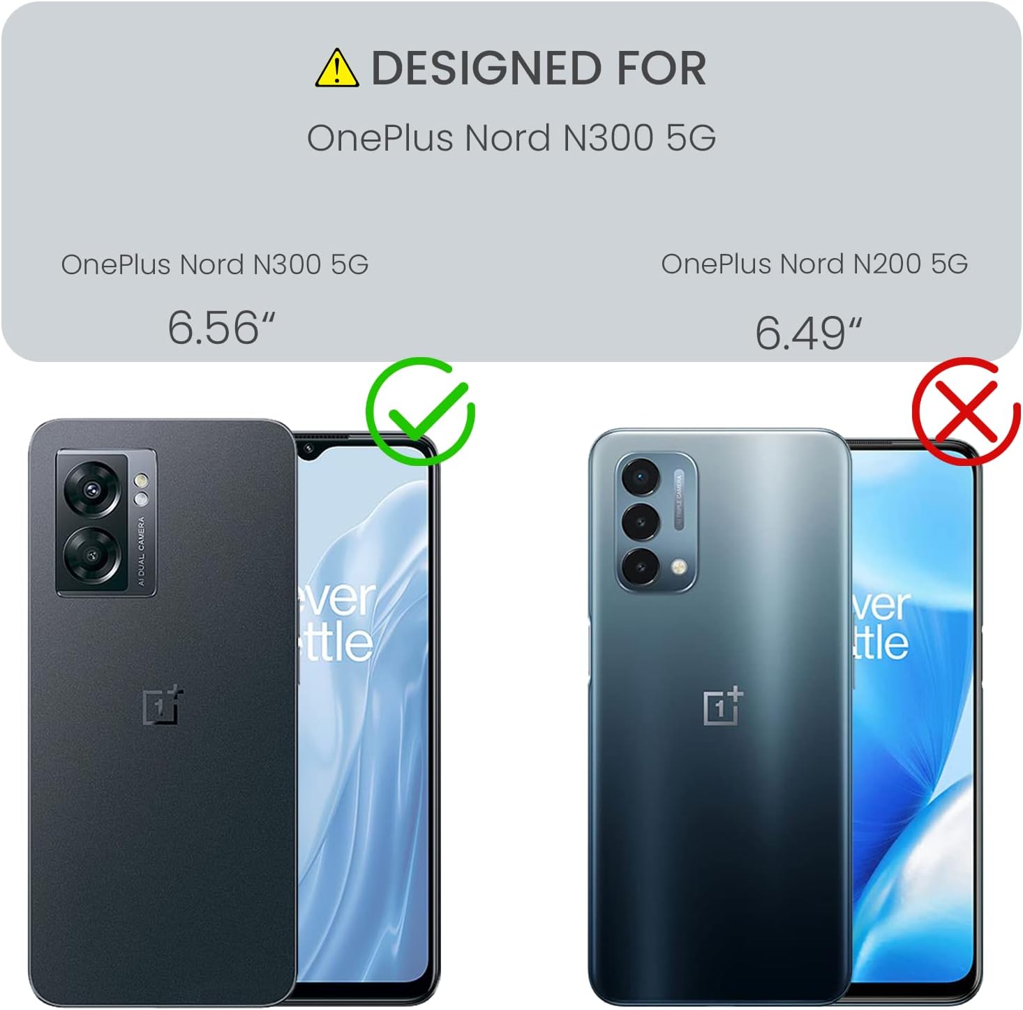 Dretal OnePlus Nord N300 5G Case with Stand Kickstand Ring and Camera Cover with Tempered Glass Screen Protector, Military Grade Shockproof Protective Cover for OnePlus Nord N300 5G(TC-Black)