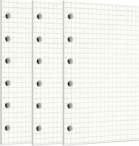 Zelten Paquete de 3 recambios de papel perforado A7 de 135 hojas270 páginas cuadradas sueltas para carpeta de 6 agujeros, organizador personal,