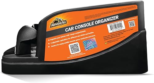 Miniatura 8 de Armor All Organizador de consola de automóvil, organizador de asiento de automóvil con 2 portavasos ajustables, 3 compartimentos de almacenamiento