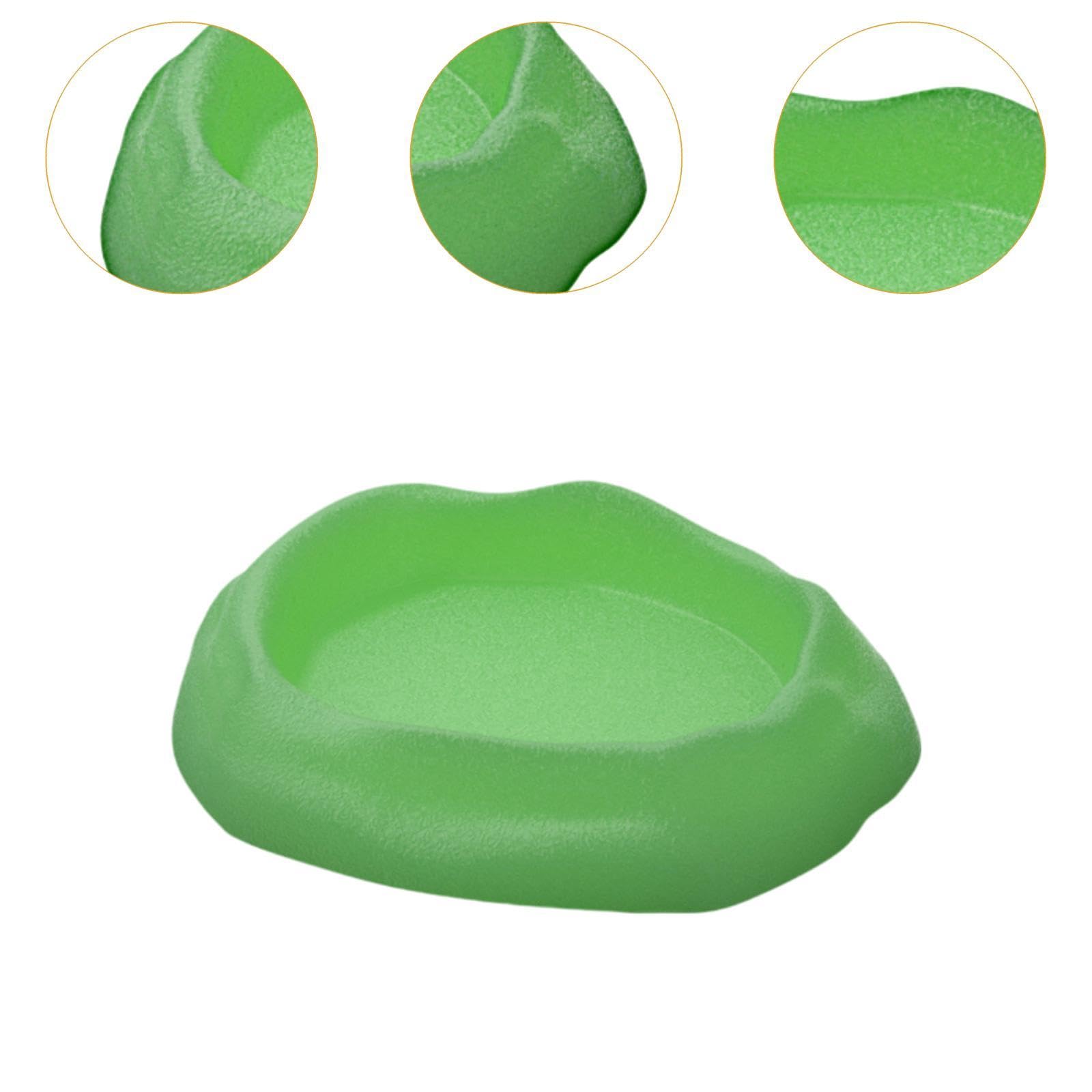 Baoblaze Reptile Water Dish Feeding Dish Small Terrarium Decor Drinking Tray for Scorpion Lizard Amphibian Breeding Box, Green