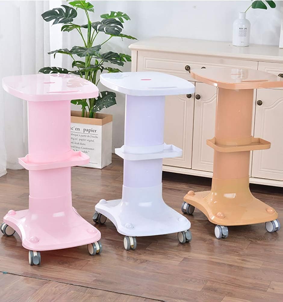 Trolley Trolley On Wheels Tool Small Bubbles Salon Cart Tray, Mobile ABS Beauty Trolley, Universal Wheel Equipment Shelf with Brake, Load 100kg,