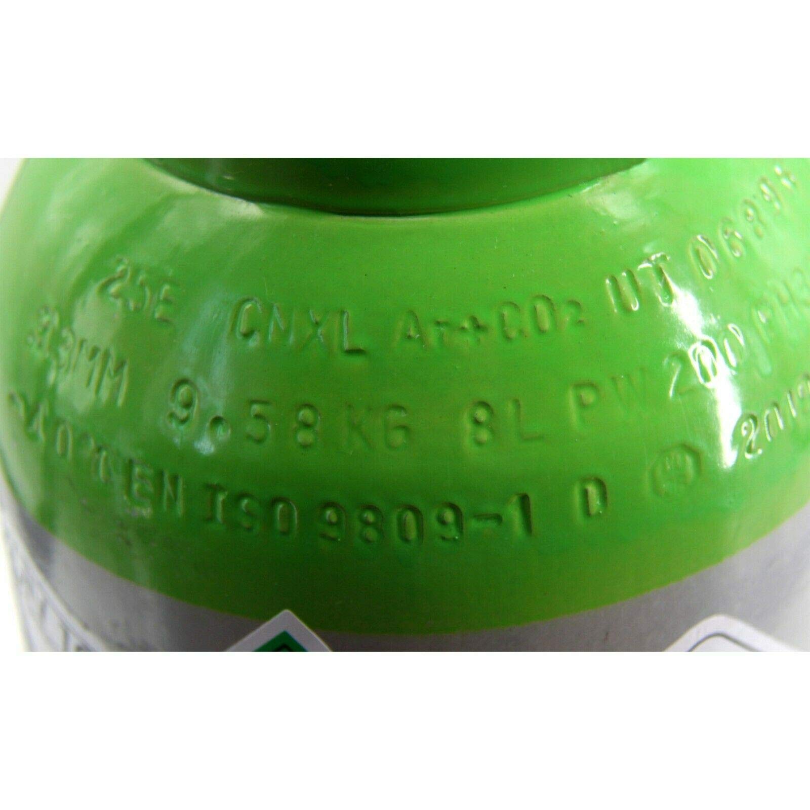 Bombola del gas con riduttore MIX Argon (82%)+CO2; 10 litri; 2,3 m³; gas per saldatura MIG/MAG WIG