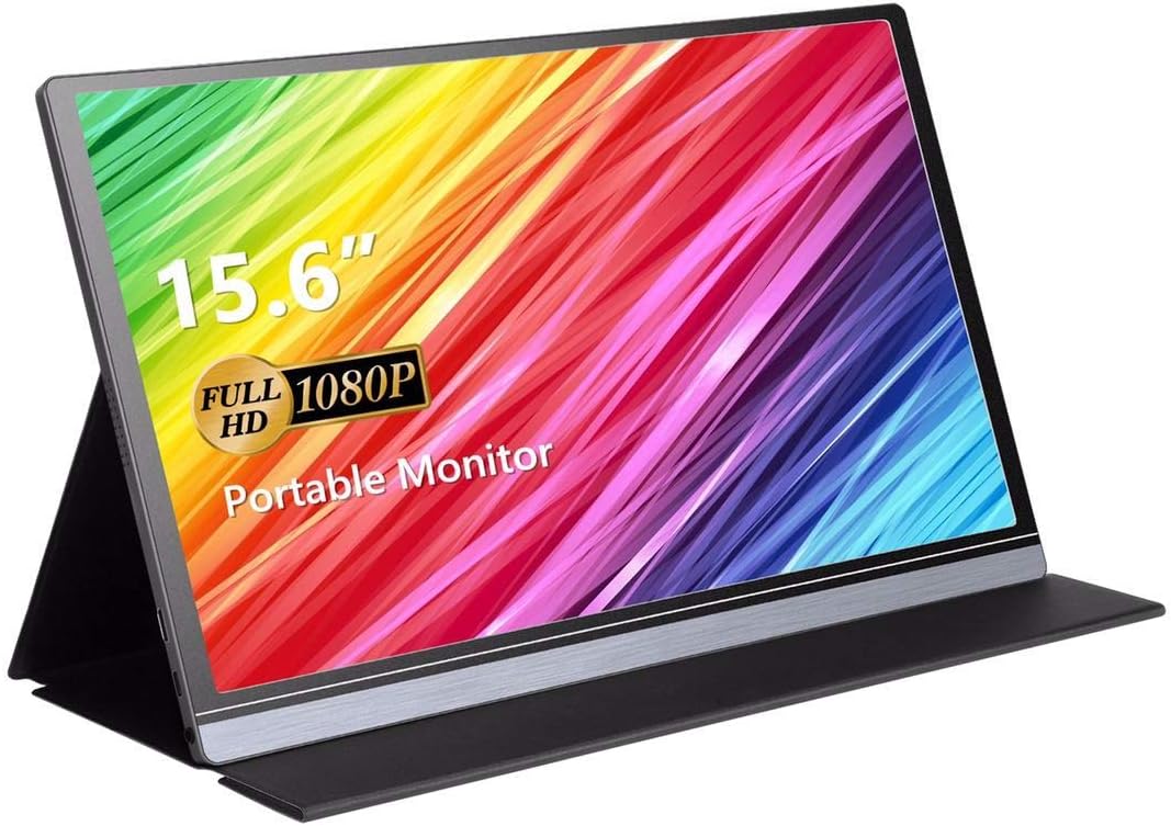 Portable Monitor,15.6" 1080P Full HD Computer Gaming Monitor IPS Screen Display with USB Type-C HDMI for Laptop,PC,MacBook Pro,Xbox,PS4,Phone