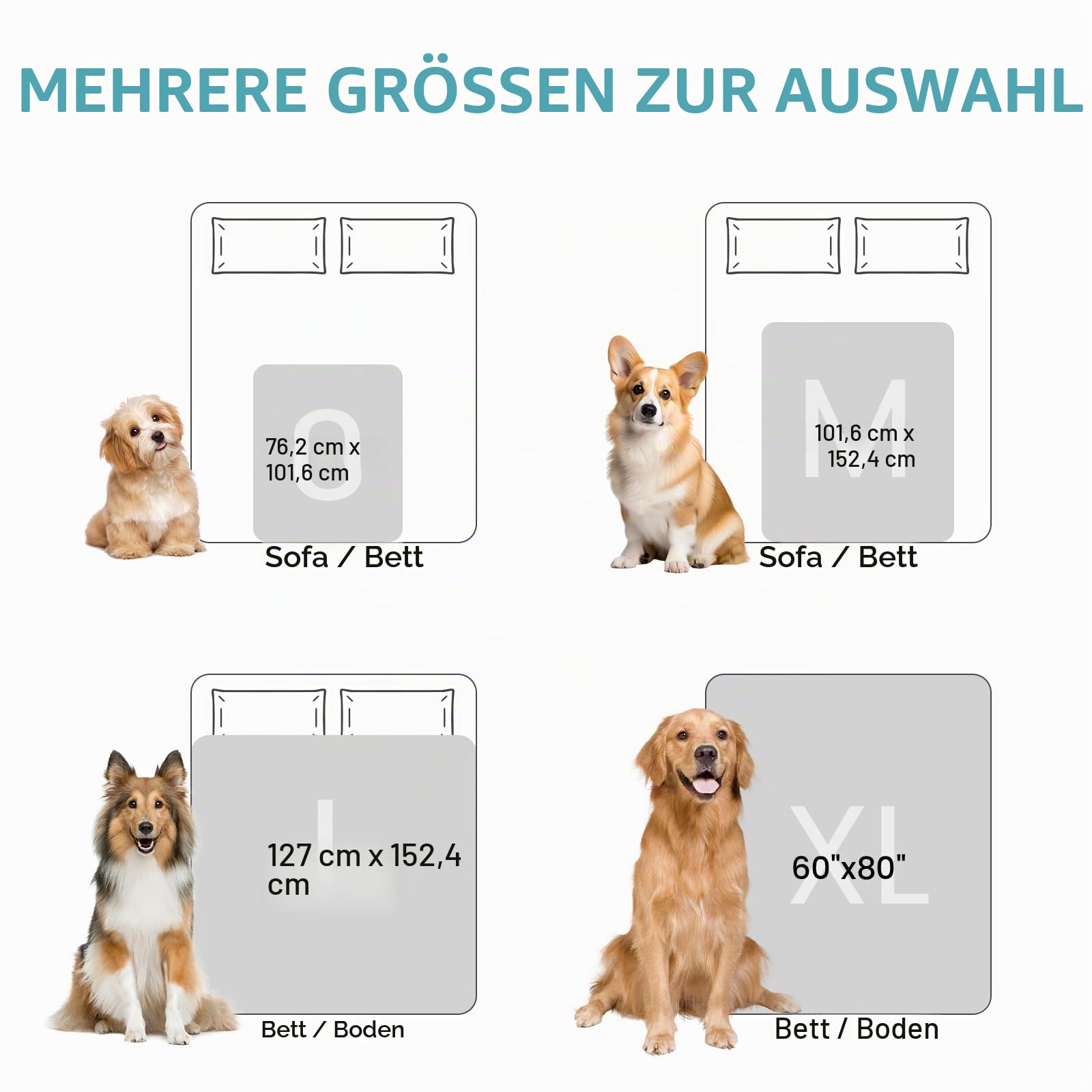 COZY KISS Kunstfell Decke mit Hirsch-Print, Weiches wasserdichte Haustierdecke für Sofa, Bett & Couch, Sicher Geschützt vor Urin für Große Hunde & Katzen, Doppelseitig, Waschbar, 127x150cm, Braun