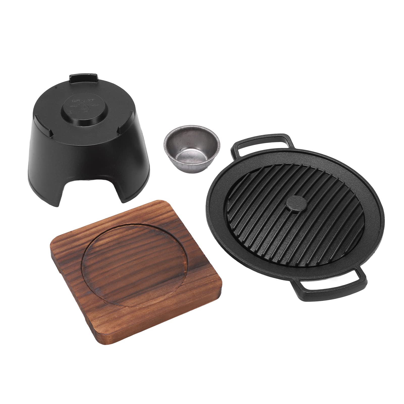 Mini parrilla de barbacoa, mini parrilla portátil, marco de aluminio fundido compacto, fácil de limpiar, antiadherente para viajes, camping, picnics 8