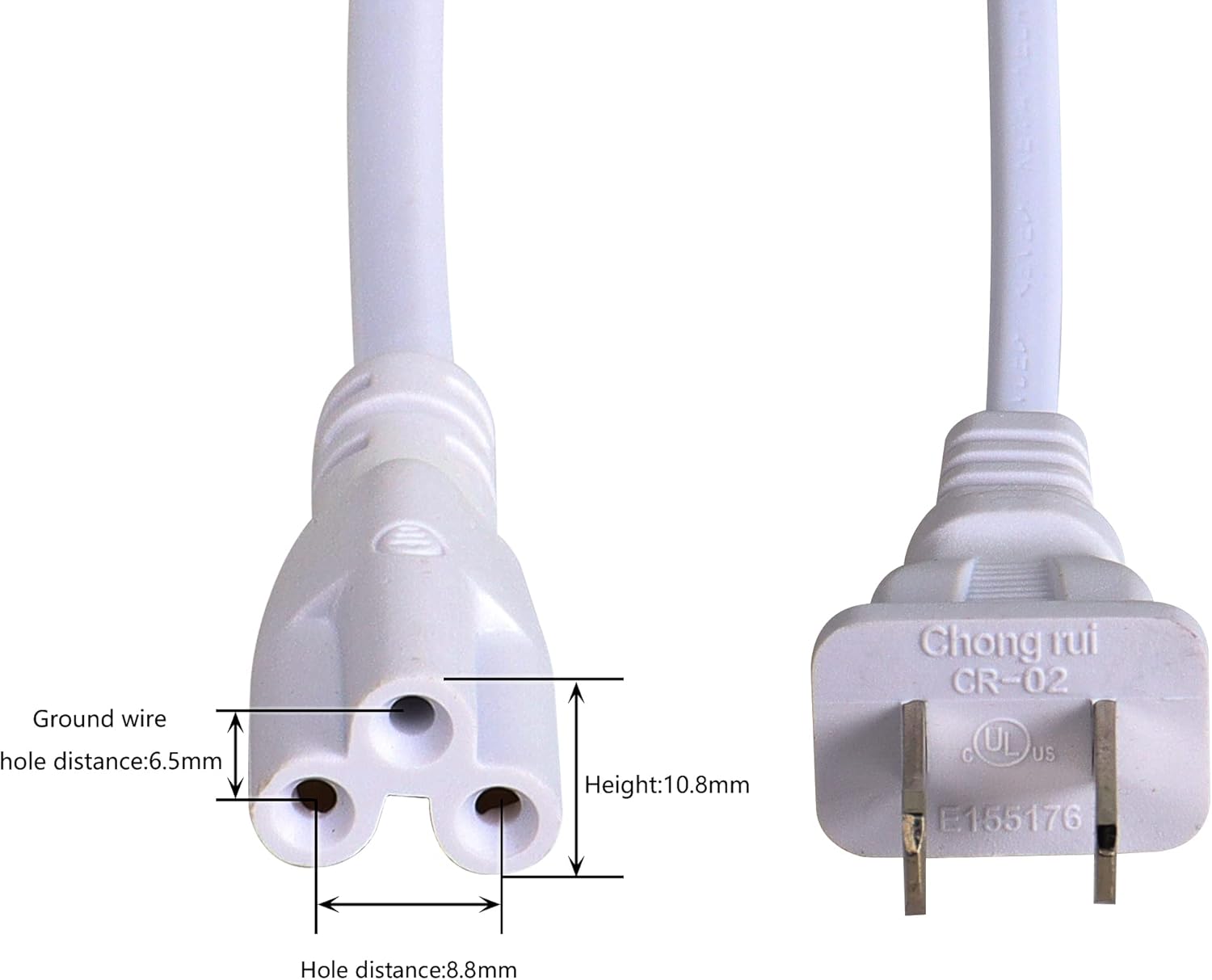 SinLoon T5 T8 LED Dual Switch Power Cord, 5.9 FT LED Tube Power Extension Cord with on/Off Swith US Plug for LED T5 T8 Light Tube Integrated Extension Cable Wire (Switch 1 to 2)