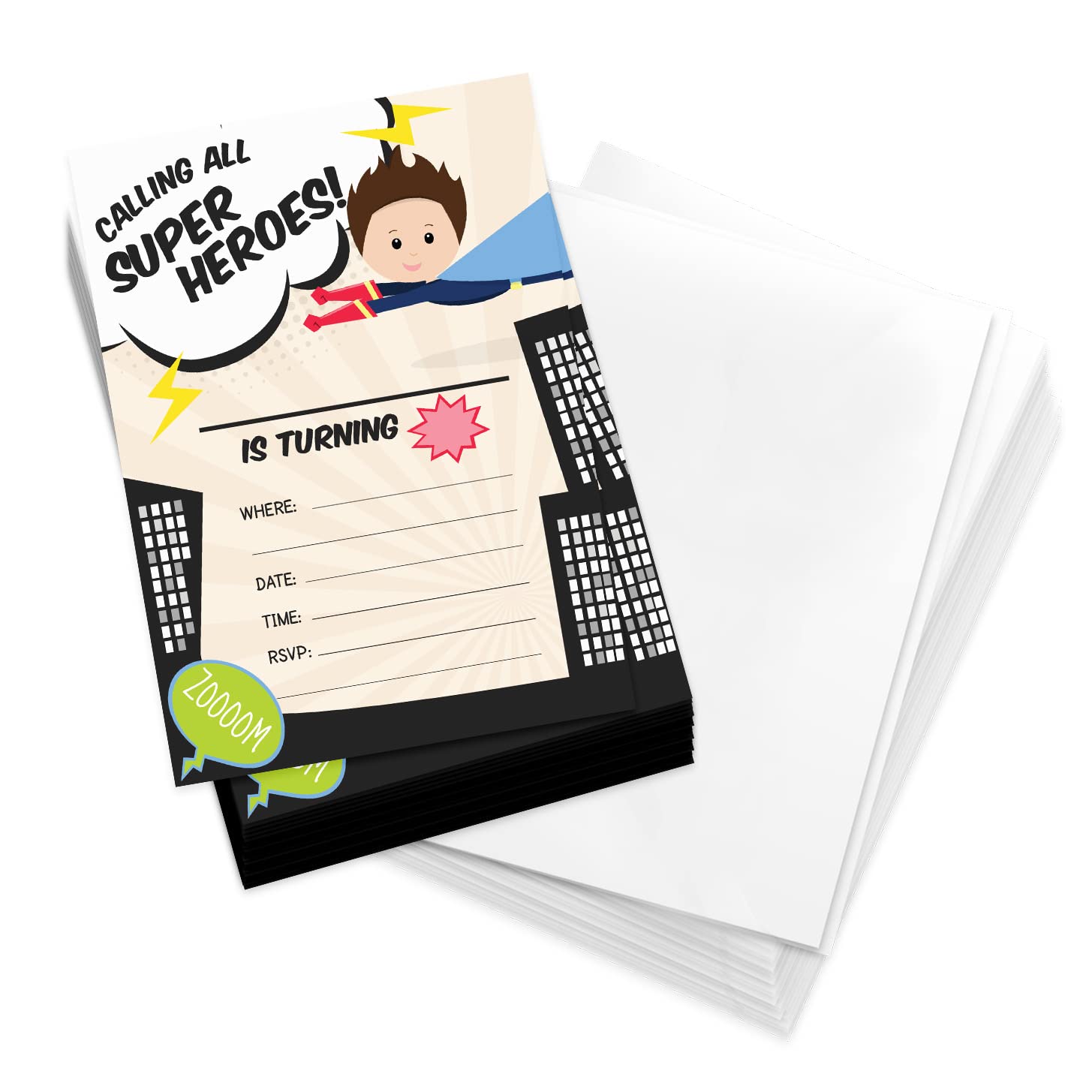 YOUYIKE Carte Invitation Anniversaire,Kit de 12 Invitations