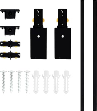 VANoopee H Track Lighting Rails Kit, 6.6FT H Type Rails Black with End Caps and Live End Feed Connector, Compatible with Single Circuit 120V H Style Track System, for LED Track Lighting Heads