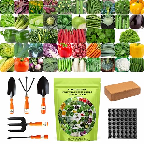 Image of 45 Vegetable Seeds For Home 2000+ Seeds,Tools,Coco Peat&Tray
