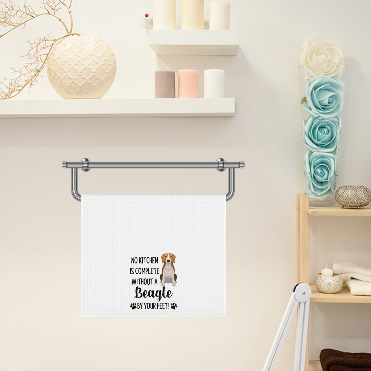 Funny Beagle Dog Kitchen Towels Beagle Gifts for Owners Women Men No Kitchen is Complete Without a Dog Waffle Weave Dish Tea Hand Towels for Farmhouse Home Bathroom Decorative 14 x 23 Inches - Image 4