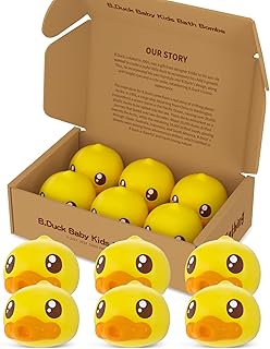 Bath Bombs for Kids Gift Box, Cute Yellow B Duck Bubble Animal Bath Bomb for Toddler, Large Lush Bathbombs Kit for Children Relaxing Spa Day Easter Birthday Halloween Christmas
