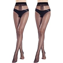 20D Sheer Glossy Tights for Women Oily Shiny Pantyhose 2 Pairs