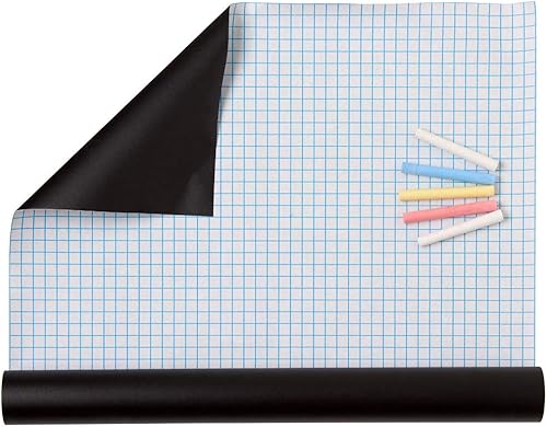 Miniatura 3 de Rollo de papel de contacto de pizarra  17.3 x 78.7 pulgadas (6.5 pies)  5 tizas incluidas  Papel de tiza autoadhesivo extraíble DIY pizarra adhesiva