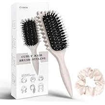 Curly Hair Brush Apricot Curling Brush with 1 Scrunchies Brush for Curls for Combing and Shaping 1 Piece Home Decoration