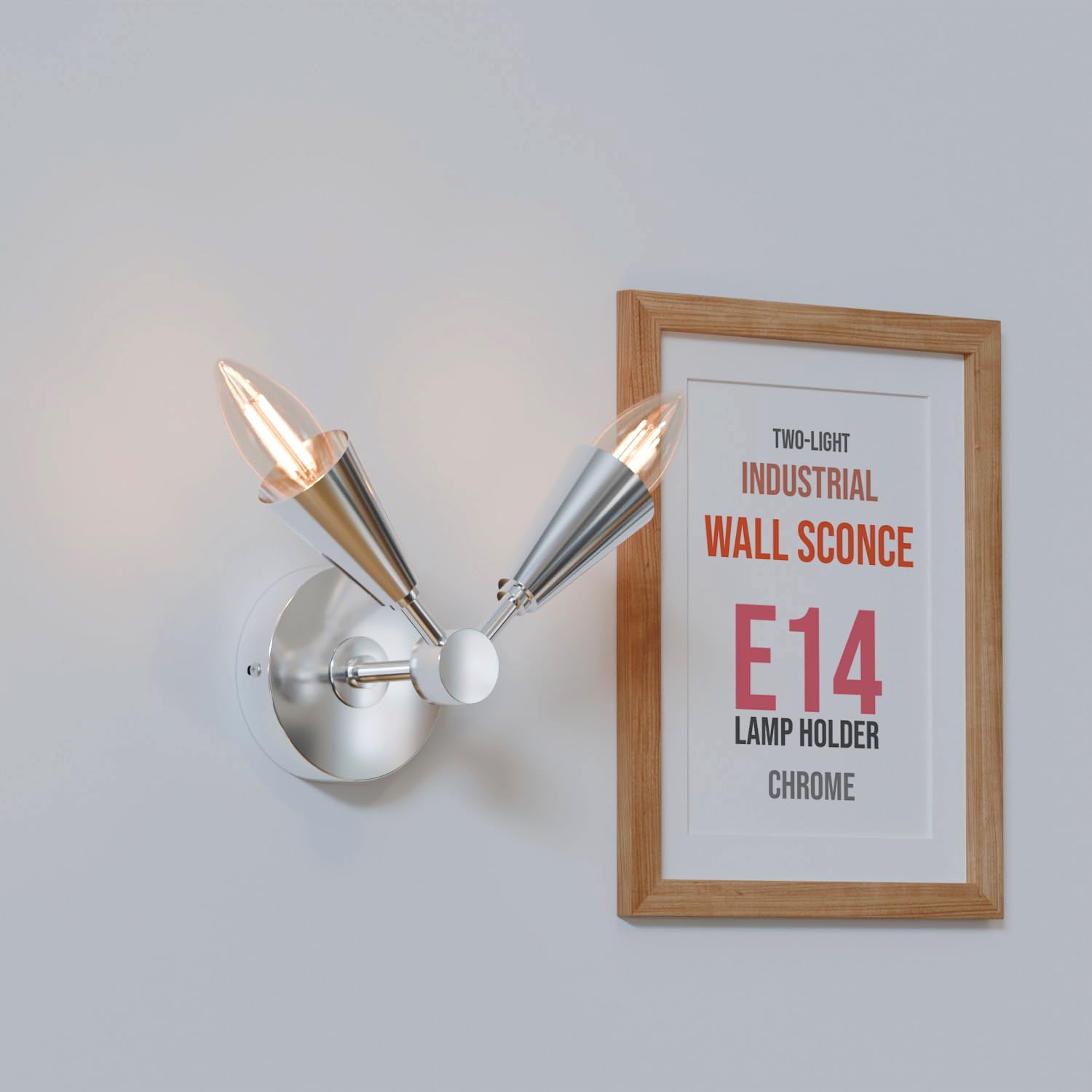 DC VOLTAGE Modern Adjustable Double Wall Lamp with Twin Cone Fittings E14 Lamp Holder Up & Down Indoor Wall Lighting Fixture for Dining Room Staircase Office Bedroom