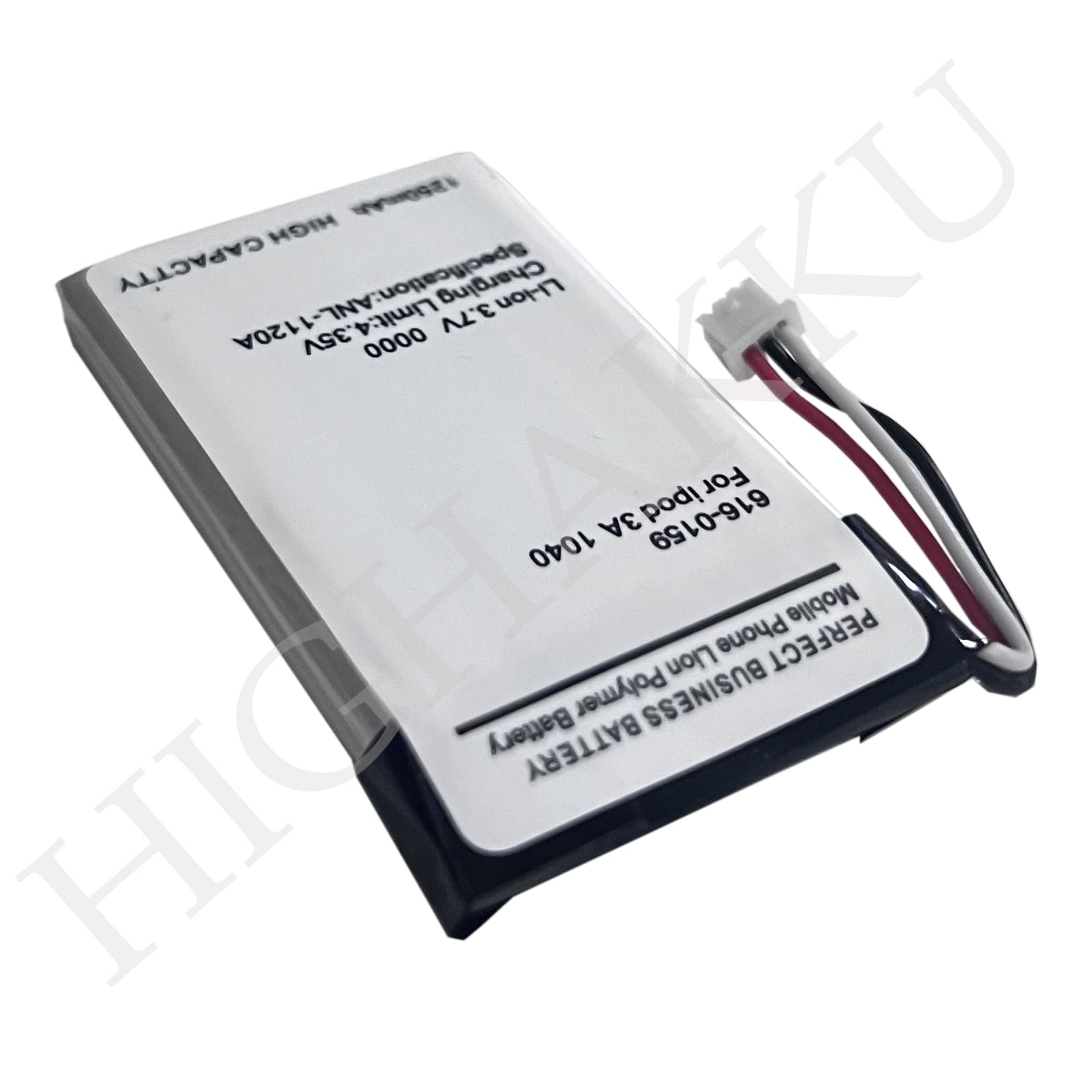 Batterie de rechange 616-0159 compatible avec lecteur MP3, lecteur de musique I-Pod 3ème génération, 10 Go, 15 Go, 20 Go, 30 Go, 40 Go, 3G, 3ème génération, 3, A1040