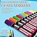 MMFB Arts & Crafts Chalk Markers - Liquid Chalk Paint Pens for Businesses, Restaurants, School, Blackboard, Window, Erasable, Non-Toxic, Water-Based, Reversible Tips Markers (10 pack Bright 5mm)