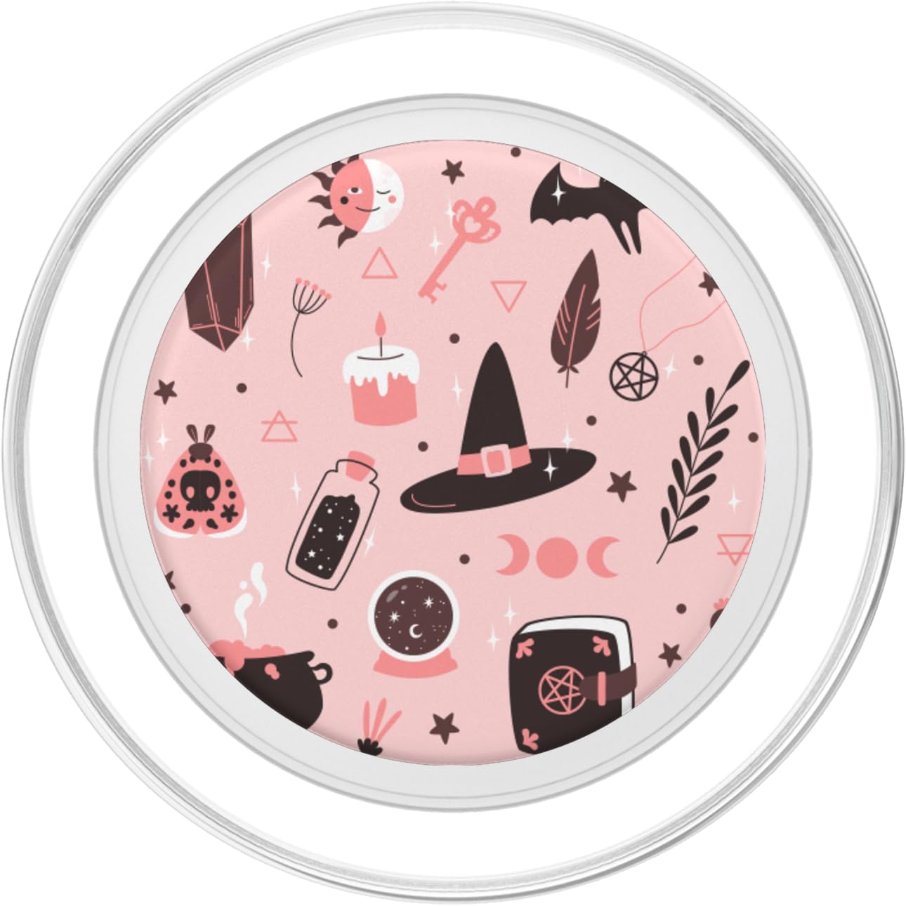 Cute Witch Pink Pastel Goth Witchcraft Wicca Halloween PopSockets MagSafe PopGrip for iPhone