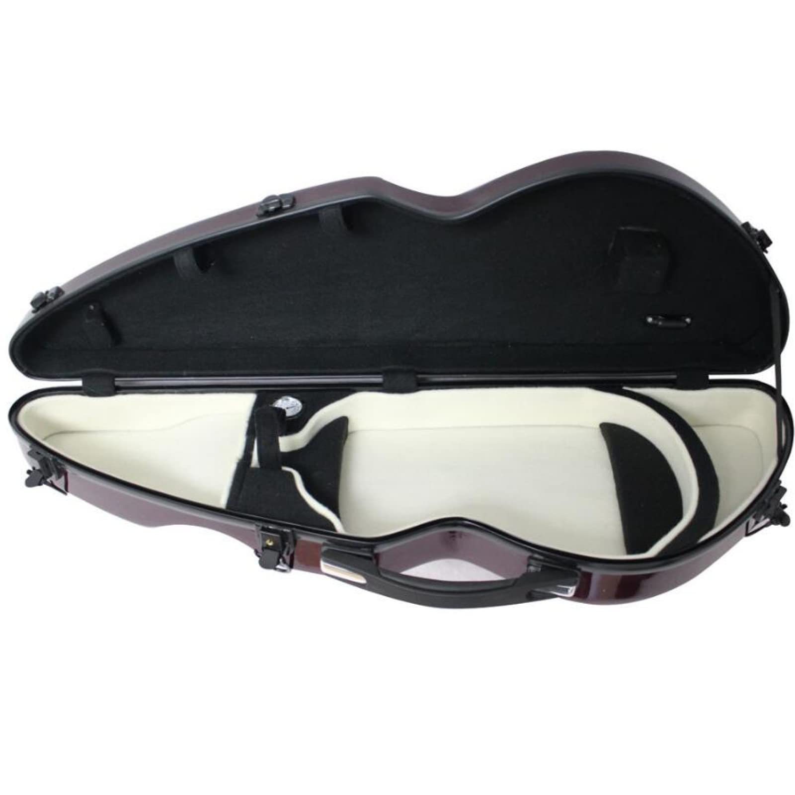 Estuche para Violín de Tamaño Completo 4/4 Carcasa Dura, con Higrómetro Estuche para Violín Profesional Felpa Fuerte Acero de Vidrio Interior con Correas de Mochila