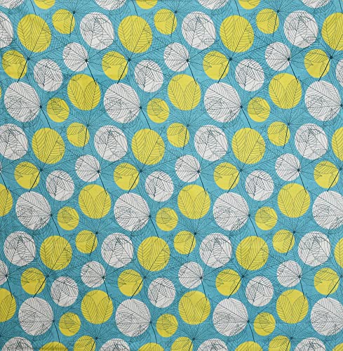 Image of VAS COLLECTIONS Pack of 1 Single Bedsheet with 1 Pillow Covers | 160 TC Soft Brushed Glace Cotton Aqua & Yellow - Long Lasting & Wrinkle Free - | 228X152 cm