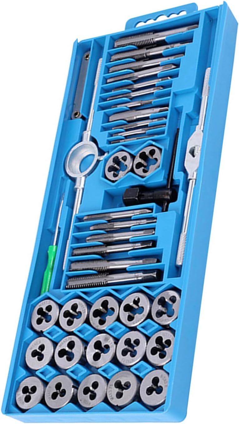 40pcs Practical Thread Cutting Tool Tap and Die Set Threading Set with Carbon Steel Tool for Stable Use