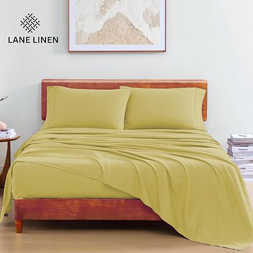 Miniatura 2 de LANE LINEN Juego de sábanas tamaño individual XL de 3 piezas, 100 % algodón orgánico puro tejido de percal de fibras largas, para colchones de hasta
