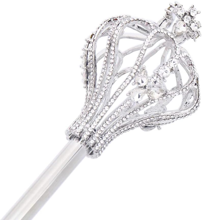 Silver Rhinestone Royal Cross Scepter Magic Party Wand