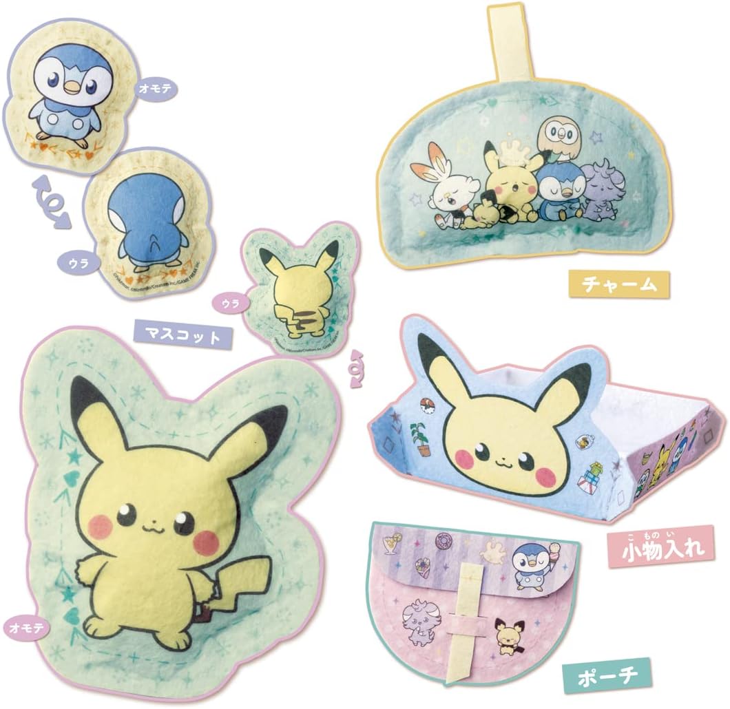 Takara Tomy Pikachu Sewing Machine Kit, No-Thread, Pink, Small, Modern, Unisex, 3+ Years, Non-Foldable