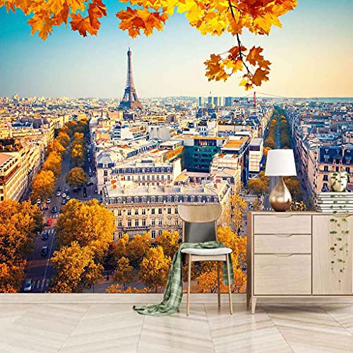 Toile auto-adhésif 3D paysage urbain pour agrandir visuellement une petite pièce