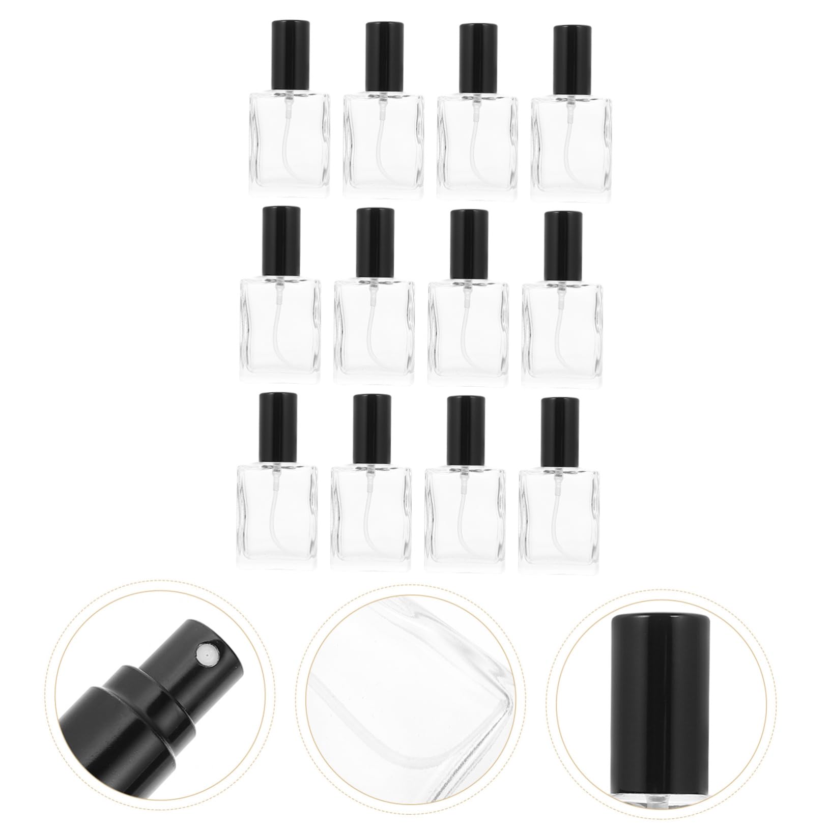 Housoutil Flacon Pulvérisateur en Verre Transparent 15ml, Lot de 12