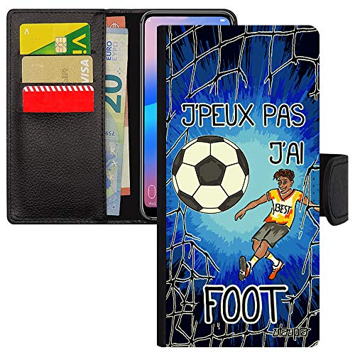 Coque portefeuille Redmi Note 9 Pro j'peux pas j'ai foot pour les matchs