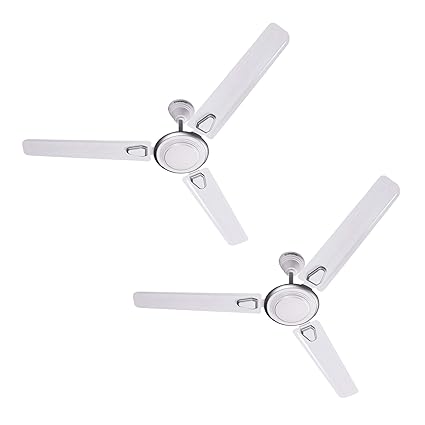 Crompton Super Briz Deco High Speed Decorative Ceiling Fan - 1200 mm (Silver White), Pack of 2