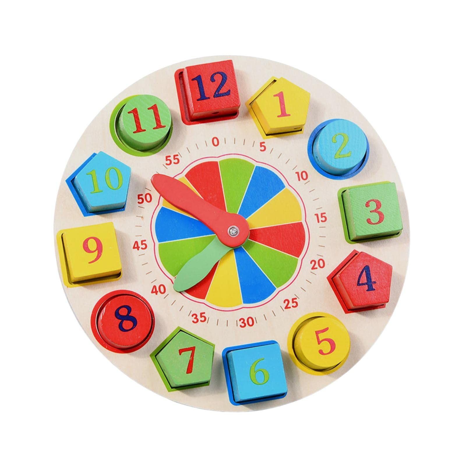Orologio in Legno per Bambini, Giocattolo per Lo Sviluppo di Minuti E Secondi, Sussidi Didattici per La Scuola, Il Giro