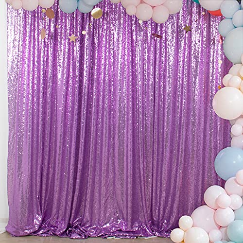 ShinyBeauty Sequin Backdrop Lavender 10x10FT Backdrop for Photography Lavender Wedding Backdrop 10FT Baby Birthday Photo Booth Backdrop Glitter Backdrop for Party Fabric Backdrop