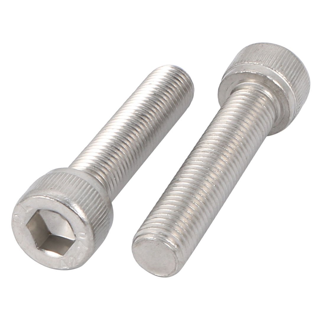 Sourcing Map Silver Sourcingmap M10x45mm 1.25Mm Pitch 304 Stainless Steel Hex Socket Head Cap Screws Bolts 2Pcs