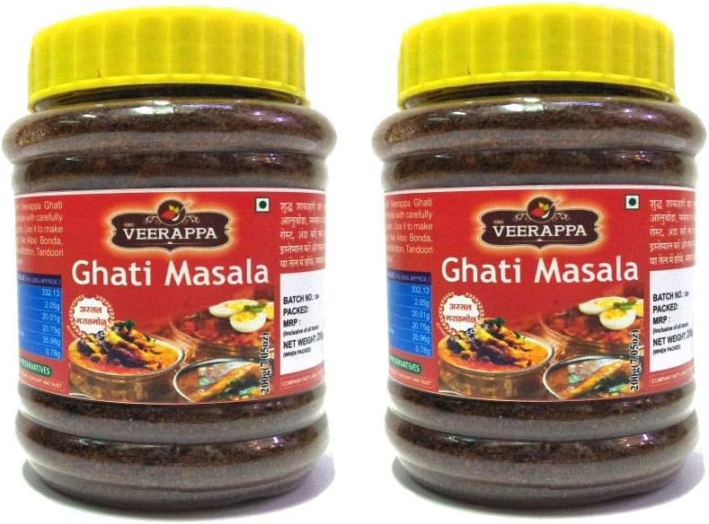 VEERAPPA Maharashtrian Masala Jars - Ghati Masala 200g x 2 (Pack of 2)