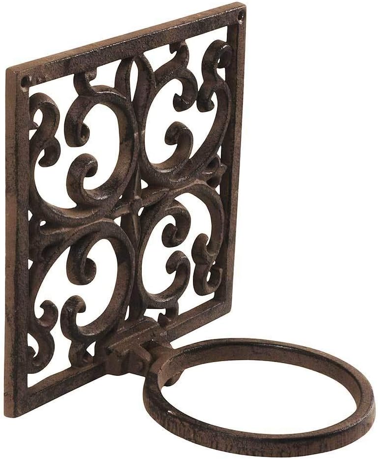 Esschert BPH14 Flower Pot Holder Classic 1-Pot Cast-Iron - Brown, 7.2inx 6inx 7.2in